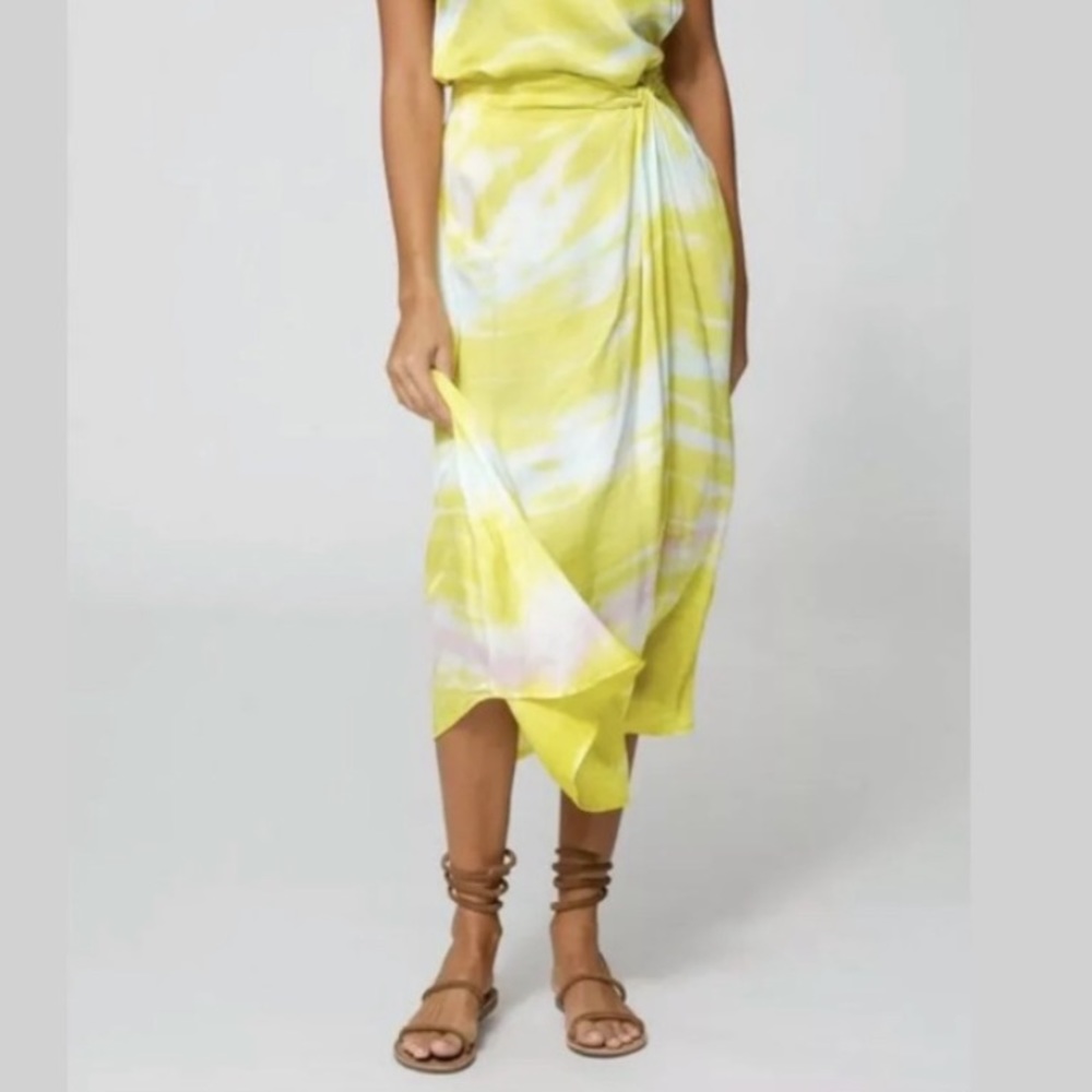 YOUNG FABULOUS & BROKE Savanna Printed Twist Midi Skirt